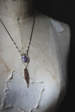 Load image into Gallery viewer, Frolic II. Amethyst Mixed Metals Tassel Necklace.