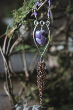 Load image into Gallery viewer, Frolic II. Amethyst Mixed Metals Tassel Necklace.