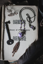 Load image into Gallery viewer, Frolic II. Amethyst Mixed Metals Tassel Necklace.