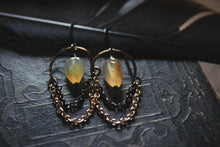 Load image into Gallery viewer, Luminesce | Carnelian Leaf. Gemstone &amp; Mixed Metal Earrings.
