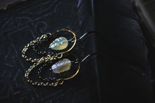 Load image into Gallery viewer, Luminesce | Carnelian Leaf. Gemstone &amp; Mixed Metal Earrings.