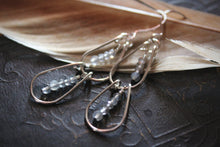 Load image into Gallery viewer, Rain Chain | Labradorite. Gemstone Drop Link Earrings.