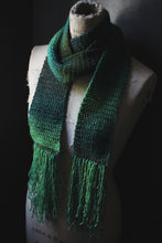 Load image into Gallery viewer, The Kelpie&#39;s Keep. Storyteller Series. Crocheted Fringe Scarf.