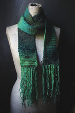 Load image into Gallery viewer, The Kelpie&#39;s Keep. Storyteller Series. Crocheted Fringe Scarf.