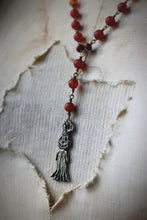 Load image into Gallery viewer, Legend &amp; Lore  | Stingy Jack. Gemstone &amp; Artisan Pewter Necklace.