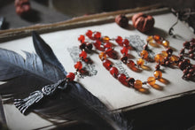 Load image into Gallery viewer, Legend &amp; Lore  | Stingy Jack. Gemstone &amp; Artisan Pewter Necklace.