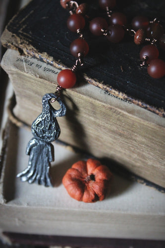 Legend & Lore  | Stingy Jack. Gemstone & Artisan Pewter Necklace.