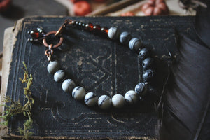 Legend & Lore  |  Circle of Ashes & Stones. Gemstone Beaded Bracelet.