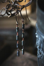 Load image into Gallery viewer, Flicker | Hematite Linear Drop Earrings.