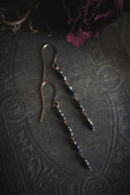 Load image into Gallery viewer, Flicker | Hematite Linear Drop Earrings.