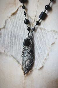 Legend & Lore  | Raven Rock. Beaded Gemstone Pendant Necklace.