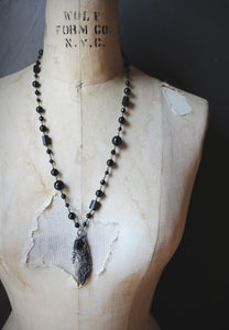 Legend & Lore  | Raven Rock. Beaded Gemstone Pendant Necklace.