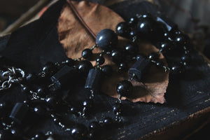 Legend & Lore  | Raven Rock. Beaded Gemstone Pendant Necklace.