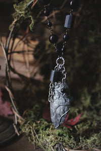 Legend & Lore  | Raven Rock. Beaded Gemstone Pendant Necklace.