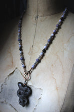 Load image into Gallery viewer, Spirited | Emerging. Hand-strung Carved Gemstone Beaded Necklace.