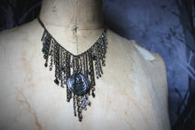 Load image into Gallery viewer, Spirited | Night Flyer. Fringe Gemstone &amp; Pendant Statement Necklace.