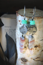 Load image into Gallery viewer, Spirited | The Green Mist. Artisan Pewter Drop Earrings.