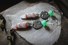 Load image into Gallery viewer, Spirited | The Green Mist. Artisan Pewter Drop Earrings.