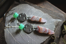 Load image into Gallery viewer, Spirited | The Green Mist. Artisan Pewter Drop Earrings.