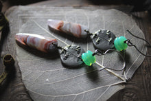 Load image into Gallery viewer, Spirited | The Green Mist. Artisan Pewter Drop Earrings.