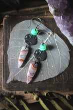 Load image into Gallery viewer, Spirited | The Green Mist. Artisan Pewter Drop Earrings.