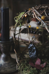 Legend & Lore  | Hallowed Ground. Beaded Gemstone Pendant Necklace.