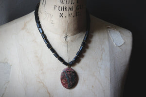 Legend & Lore  | Bloody Mary. Beaded Gemstone Pendant Necklace.