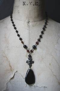 Legend & Lore  | The Dullahan. Gemstone & Artisan Pewter Pendant Necklace.