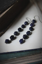 Load image into Gallery viewer, The Night Sky Collection | Galaxy. Linear Blue Goldstone Earrings.