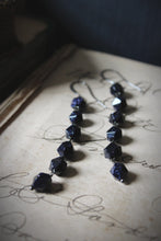 Load image into Gallery viewer, The Night Sky Collection | Galaxy. Linear Blue Goldstone Earrings.