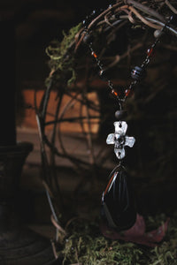 Legend & Lore  | The Dullahan. Gemstone & Artisan Pewter Pendant Necklace.