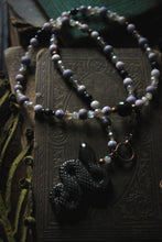 Load image into Gallery viewer, Spirited | Emerging. Hand-strung Carved Gemstone Beaded Necklace.