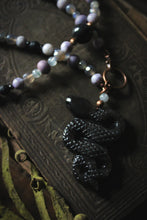 Load image into Gallery viewer, Spirited | Emerging. Hand-strung Carved Gemstone Beaded Necklace.