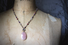 Load image into Gallery viewer, Gentle Spring | Sweet Pea. Beaded Gemstone Necklace.