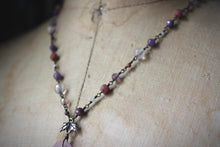 Load image into Gallery viewer, Gentle Spring | Sweet Pea. Beaded Gemstone Necklace.