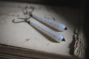 Apparition. Vintage Acrylic Drop Earrings.