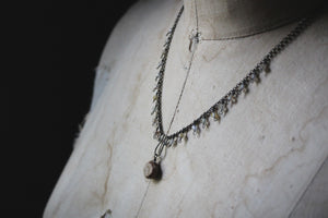 The Conjurer | Scribe. Beaded Fringe Gemstone Necklace.