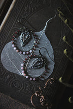 Load image into Gallery viewer, Annulet | Artisan Pewter &amp; Gemstone Hoop Earrings.