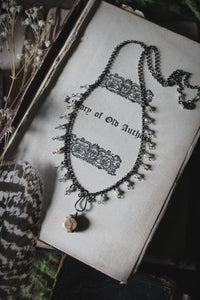 The Conjurer | Scribe. Beaded Fringe Gemstone Necklace.