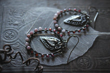 Load image into Gallery viewer, Annulet | Artisan Pewter &amp; Gemstone Hoop Earrings.