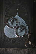 Load image into Gallery viewer, Annulet | Artisan Pewter &amp; Gemstone Hoop Earrings.