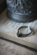 Load image into Gallery viewer, The Night Sky Collection | Cosmic. Blue Goldstone Wire-wrap Ring.