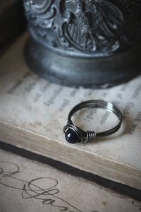 The Night Sky Collection | Cosmic. Blue Goldstone Wire-wrap Ring.