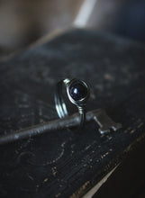 Load image into Gallery viewer, The Night Sky Collection | Cosmic. Blue Goldstone Wire-wrap Ring.