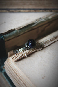 The Night Sky Collection | Cosmic. Blue Goldstone Wire-wrap Ring.