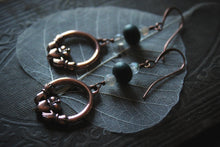Load image into Gallery viewer, Claddagh | Gemstone &amp; Glass Charm Earrings.