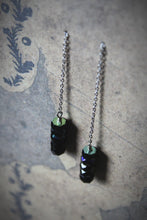 Load image into Gallery viewer, Xenopeltis. Faceted Glass Threader Earrings.