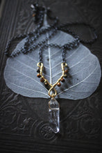 Load image into Gallery viewer, Deluxe Glimpse | Quartz &amp; Tiger's Eye Pendant Necklace.