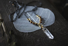 Load image into Gallery viewer, Deluxe Glimpse | Quartz &amp; Tiger's Eye Pendant Necklace.