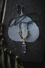 Load image into Gallery viewer, Deluxe Glimpse | Quartz &amp; Tiger's Eye Pendant Necklace.